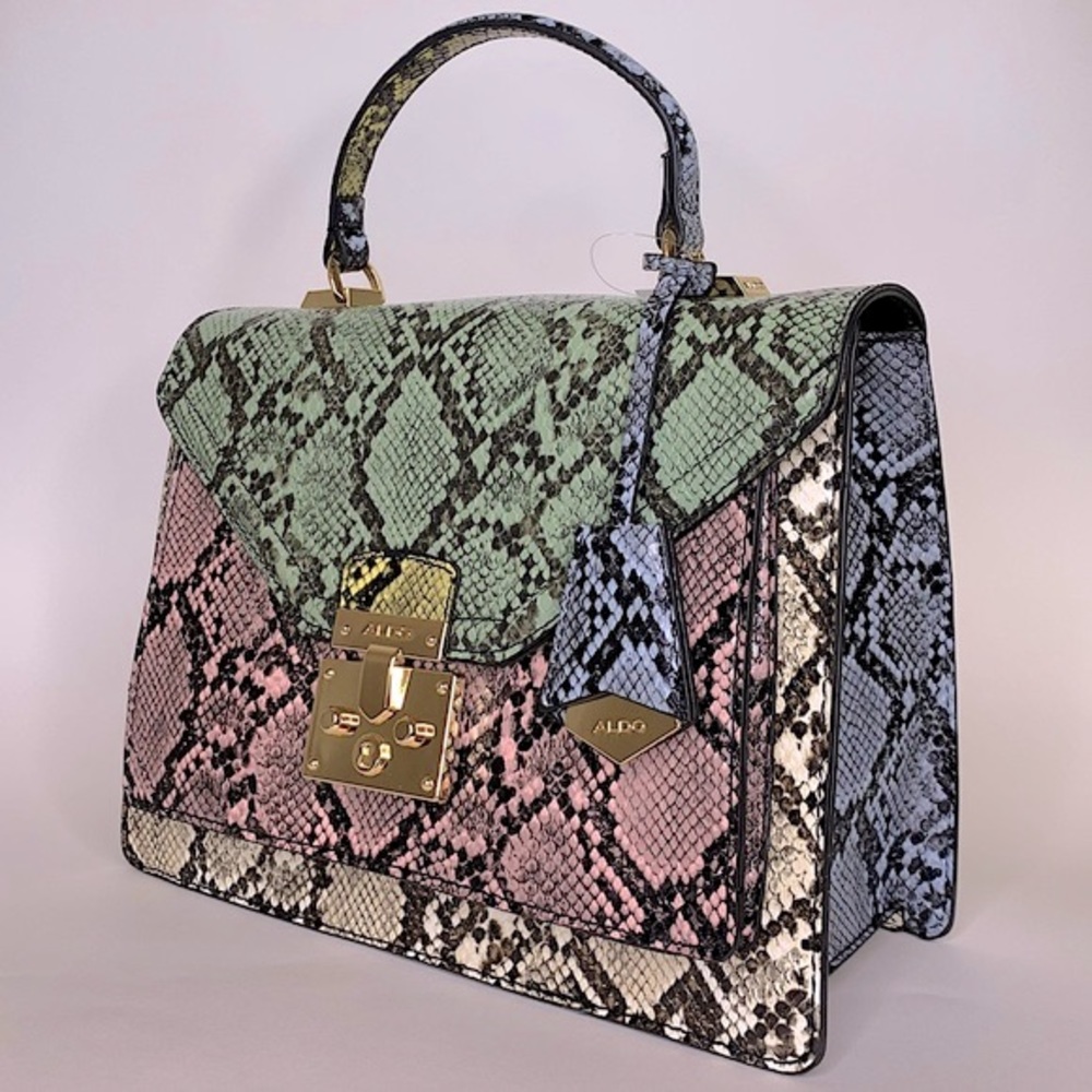 Aldo Faux Snakeskin Top Handle Bag